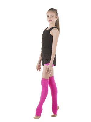 SOLO Overknee knitted legwarmers with a heel cutout.  (50cm) PINK