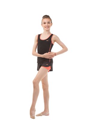 SOLO Double-layered shorts RG768.0-14, Black / Orange Neon. (34-44)