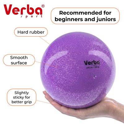 VERBA Sport Gymnastic ball 16 cm Juniors glitter. (Lilac)