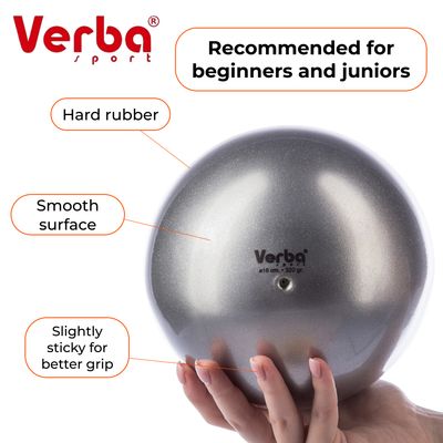VERBA Sport Gymnastic ball Juniors 16 cm Metallic. (Silver)