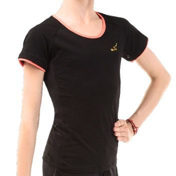 SOLO Contrast binding slim fit T-shirt, Black/Orange Neon. RG601.0-14 (34-44)