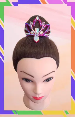 No. 18 RG Hair bun Crown (Pink Hologram)