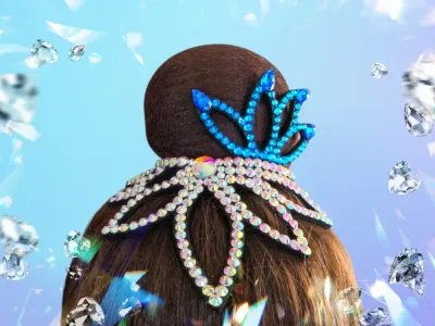 No. 24 RG Hair bun Crown (Blue-Silver)