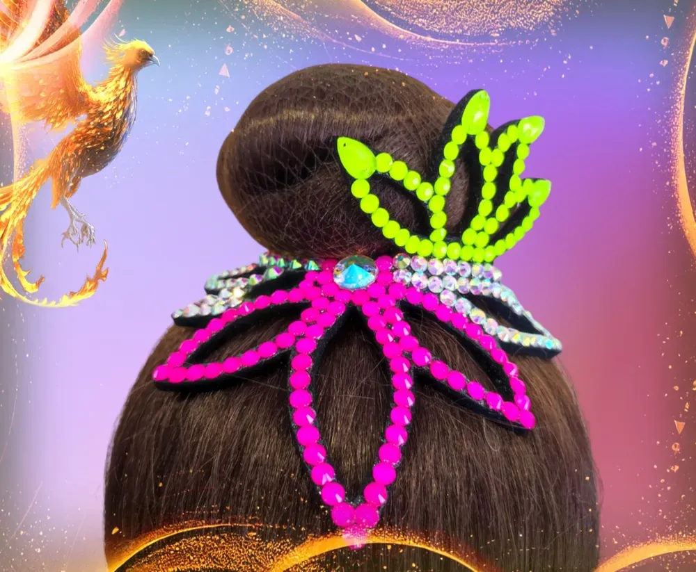 No. 25 RG Hair bun Crown (Yellow-Pink Neon)