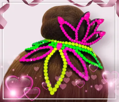 No. 29 RG Hair bun Crown (Pink-Green-Yellow Neon)
