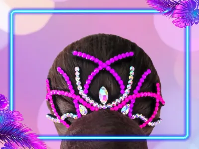 No. 31 RG Hair bun Crown (Pink-Purple Neon)