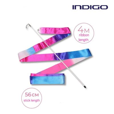 INDIGO Ribbon with stick 4m, AB-236-14 Blue-Pink-White.