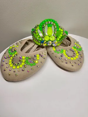 RG Set of Half Shoes &amp; Tiara Crystals (Lime)