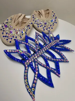 RG Set of Half Shoes &amp; Tiara Crystals (Blue)