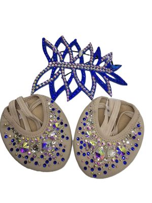 RG Set of Half Shoes &amp; Tiara Crystals (Blue)
