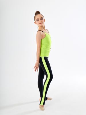 RIALITTA Leggings with stripes, open heel, BiFlex, Lime (36-42)