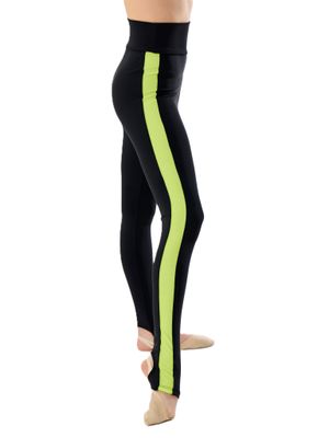 RIALITTA Leggings with stripes, open heel, BiFlex, Lime (36-42)