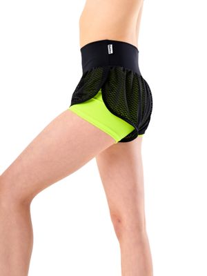 RIALITTA LIGHT Wide band double-layered shorts, Cotton, Lime (36-42)