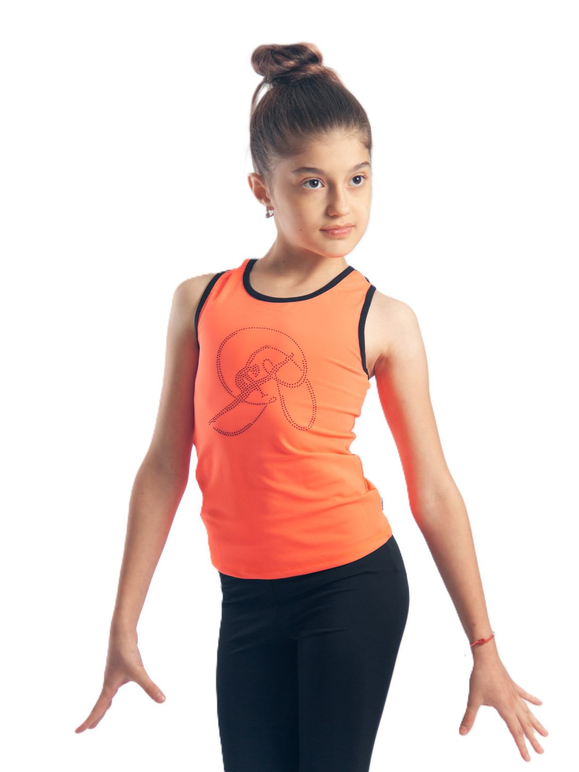 RIALITTA Racerback tank top with rhinestones, Biflex (32-42) Orange
