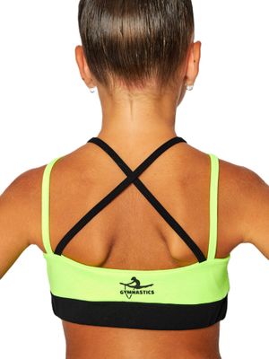 RIALITTA Top crossed straps, cotton (36-42) Lime/Black