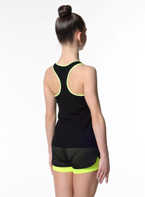 SOLO Contrast binding racerback tank top RG407-13 (34-44) Black-Lime
