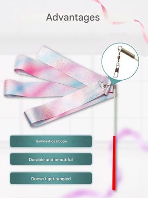 FIABLE Ribbon 4m with stick. Pink Flamingo.