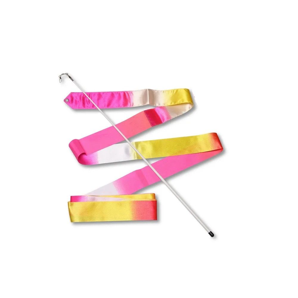 INDIGO Ribbon with stick 4m, АВ-236-14, Pink-Yellow-White.