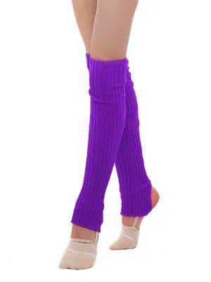 GF Overknee knitted legwarmers with a heel cutout.  (50cm) PURPLE