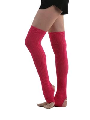 GF Overknee knitted legwarmers with a heel cutout.  (40 cm) RASPBERRY