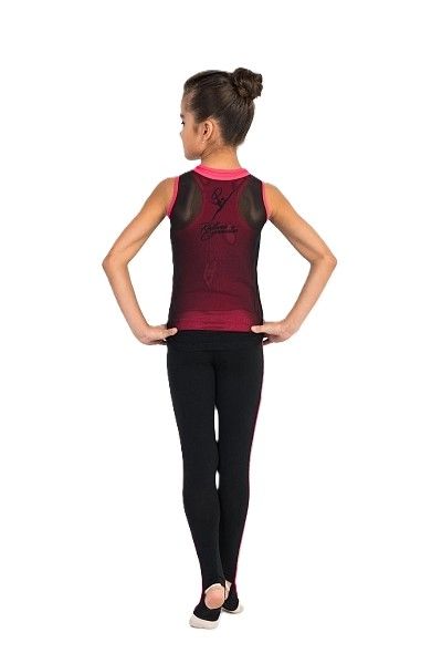 GF Double Layer racerback tank top "Fortune" Cotton-Biflex (36-42) Black-Coral