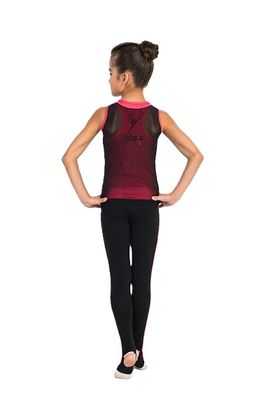 GF Double Layer racerback tank top "Fortune" Cotton-Biflex (36-42) Black-Coral