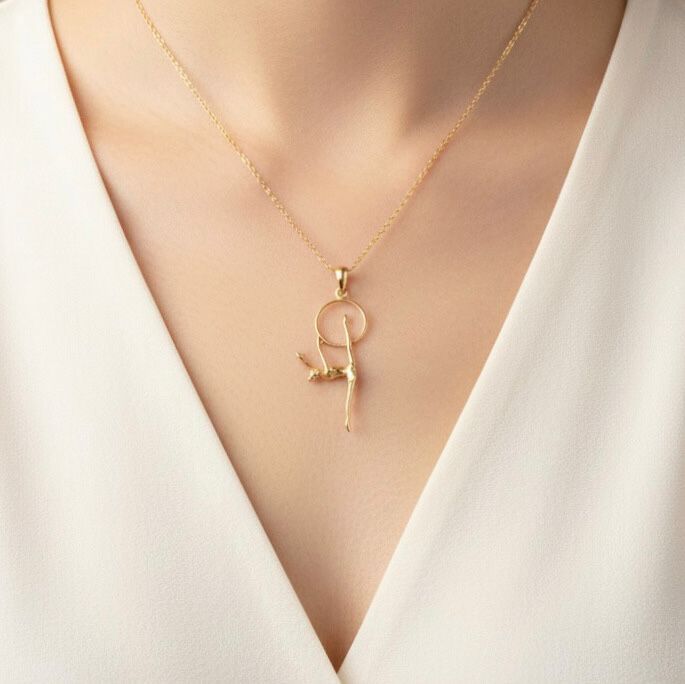 BALLETKIDS Gymnast leg-split with hoop chain TAE070523 (Gold &amp; Silver)