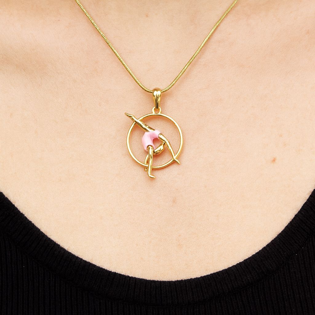 BALLETKIDS Gymnast colored in hoop chain ТАЕ050922 ( Gold &amp; Silver)