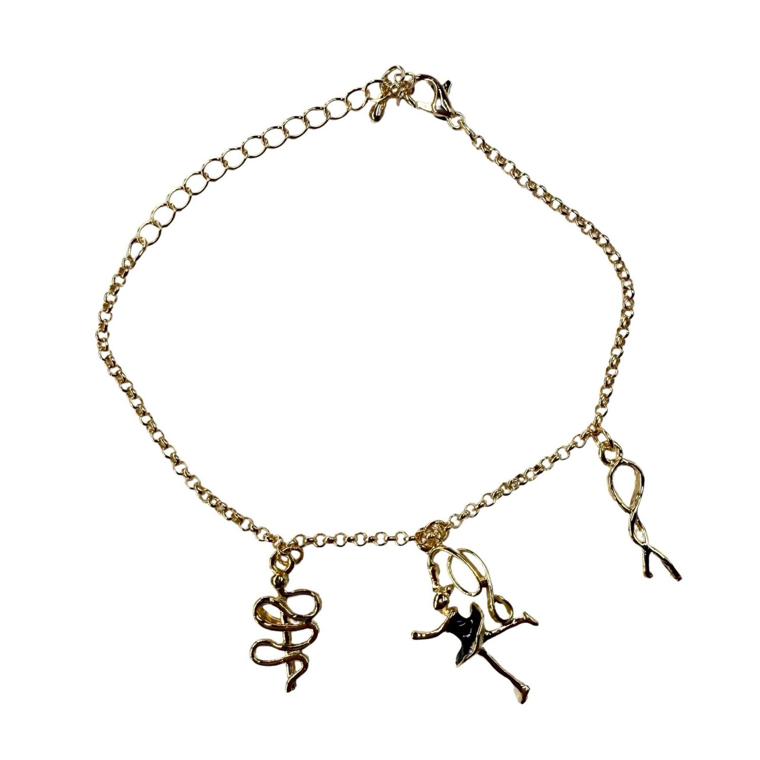 BALLETKIDS Gymnast in colored skirt with apparatus bracelet (Gold &amp; Silver)