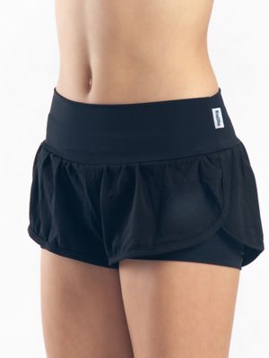 RIALITTA Wide band double-layered shorts Black (32-40)