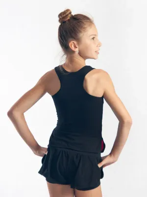 RIALITTA Wide band double-layered shorts Black (32-40)