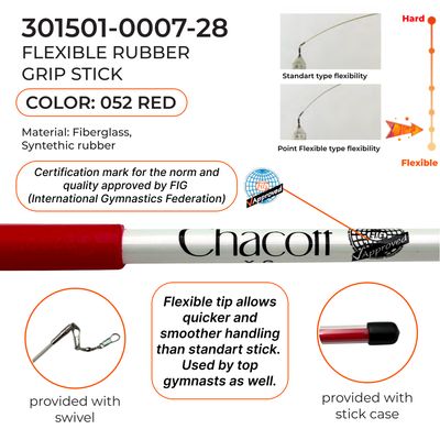 CHACOTT Rubber stick 60 cm Seniors Point flexible 301501 0007-28 FIG, Red (052)