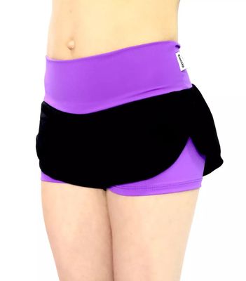 RIALITTA Wide band double-layered shorts Purple-Black (32-40)