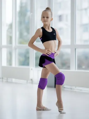 RIALITTA Wide band double-layered shorts Purple-Black (32-40)
