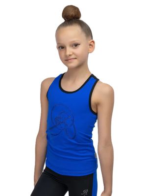 RIALITTA Racerback tank top with rhinestones, Biflex (32-40) Blue