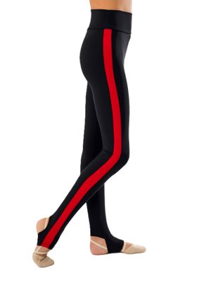 RIALITTA Leggings with stripes, open heel, BiFlex, Red (32-40)*