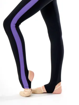 RIALITTA Leggings with stripes, open heel, BiFlex, Purple (32-40)