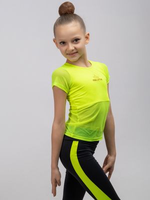 RIALITTA T-shirt with embroidery (32-40) Lime*