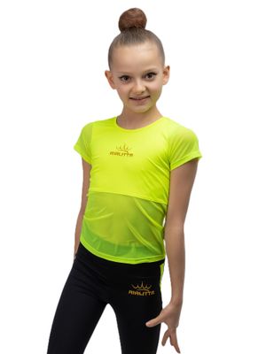 RIALITTA T-shirt with embroidery (32-40) Lime*