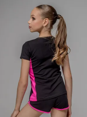 GF T-shirt "Gravity" Cotton, Black-Pink (32-40)*