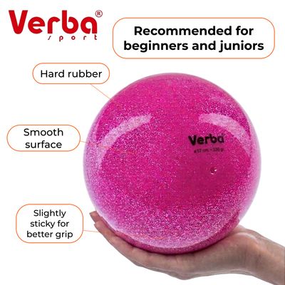 VERBA Sport Gymnastic ball Juniors 17 cm glitter. (Pink Neon)