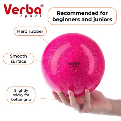 VERBA Sport Gymnastic ball Juniors 17 cm Glitter. (Pink)