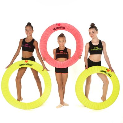 RG Hoop cover "I love Gymnastics" Coral, S (55-65cm)