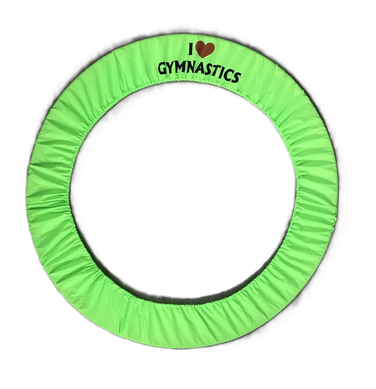 RG Hoop cover "I love Gymnastics"  Fluo-Green (55-75cm)