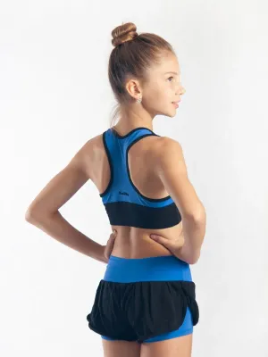 RIALITTA Wide band double-layered shorts Blue-Black (32-40)