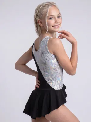 LIVADI RG Leotard, w/o rhinestones, Black-Silver (32-36)*