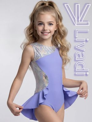 LIVADI RG Leotard, w/o rhinestones, Lilac-Silver (32-36)*