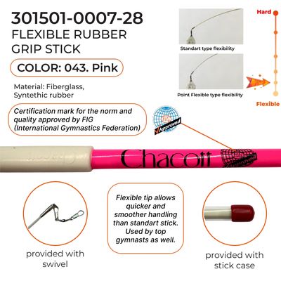 CHACOTT Rubber stick 60 cm Seniors Point flexible 301501 0007-28 FIG, Pink (043)