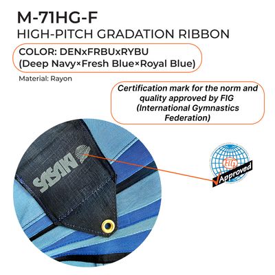SASAKI Gymnastic ribbon 6 m M-71HG-F FIG (DENxFRBUxRYBU)