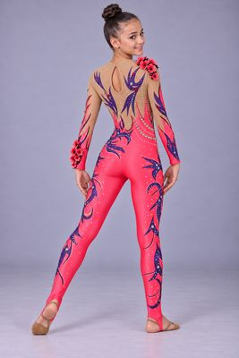 RG Leotard "Rose Flame" 36 (140-153cm)